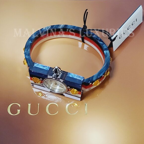 GUCCI WATCH YA143524 WEB BANGLE MOTHER OF PEARL JEWELS BEE main image 10